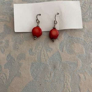 Red coral earrings